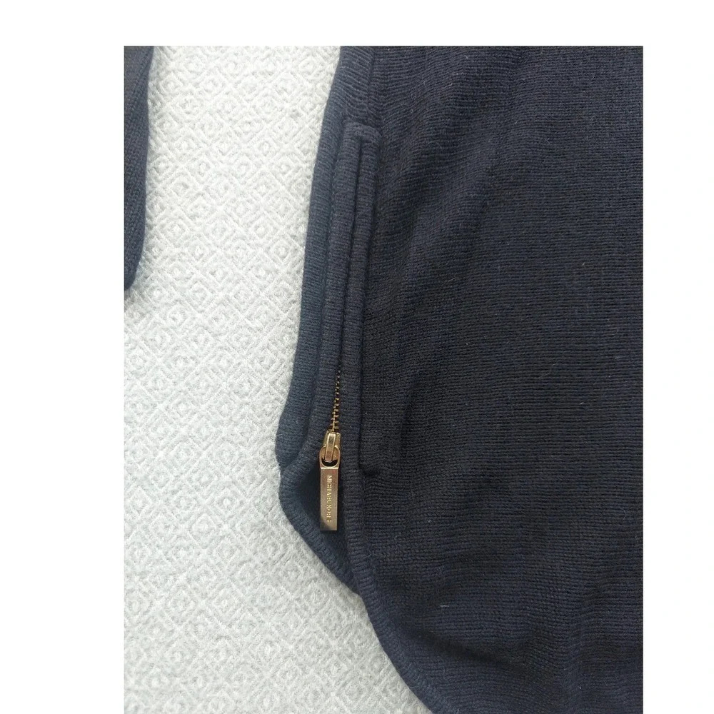 Michael Kors Sweater Womens L Black High Low Side Zip Cotton Blend Knit Pullover